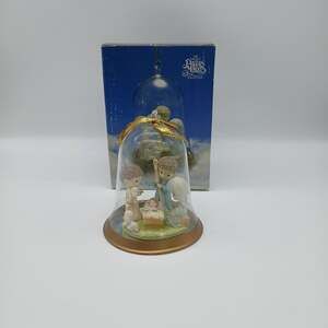 Precious Moments Come Let Us Adore Him Glass Resin Bell Ornament 1993 #311014